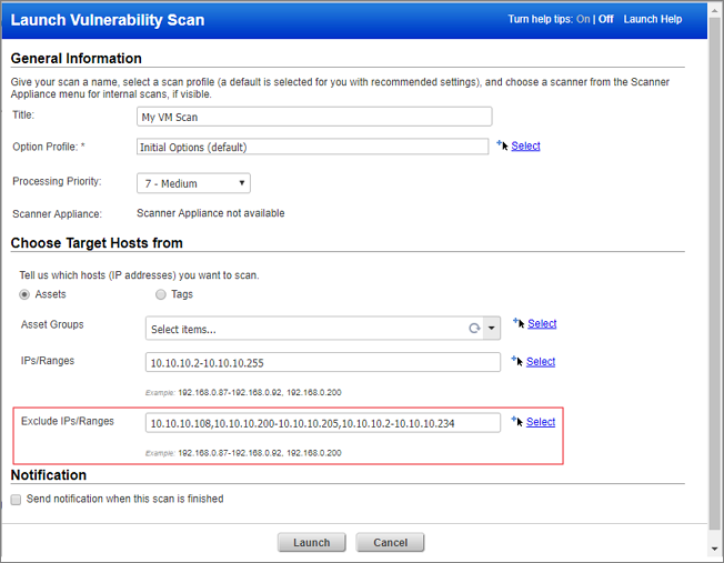 How to exclude hosts from scans