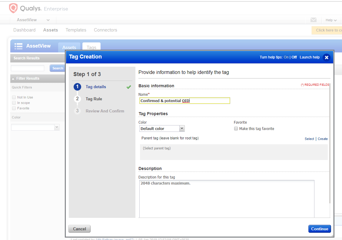 How to create a Tag for Confirmed and Potential Vulnerability using