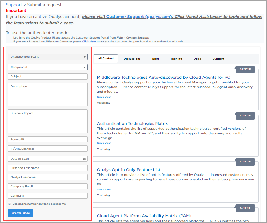 How to contact Qualys Support?