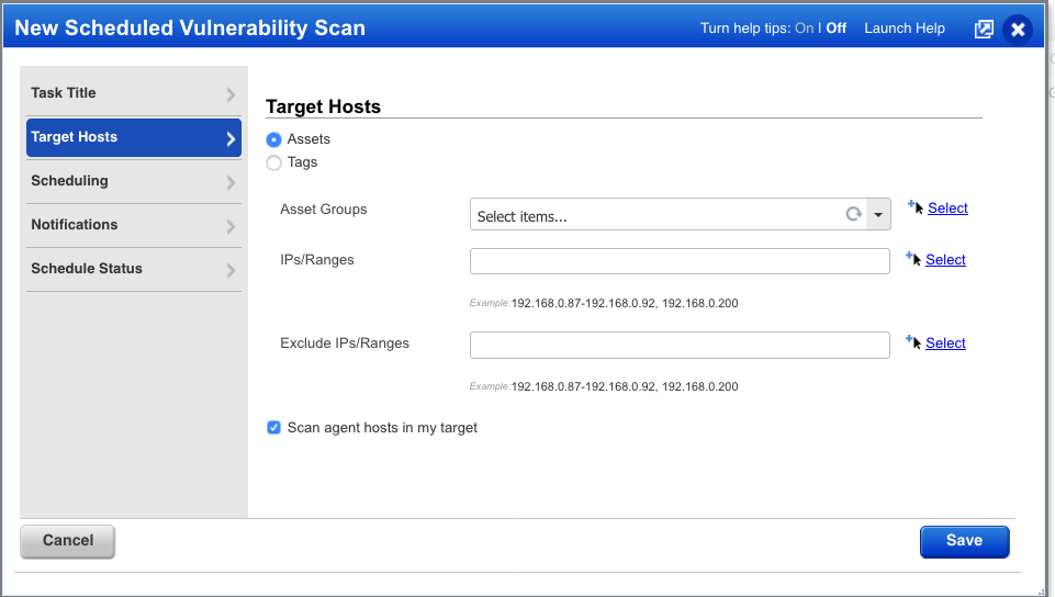 Set up a Scheduled Scan in Vulnerability Management