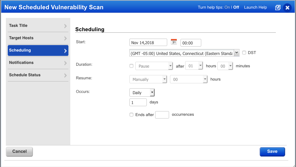 Set up a Scheduled Scan in Vulnerability Management