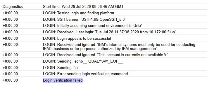 Unix Authentication Failed with Login Verification Failed Error