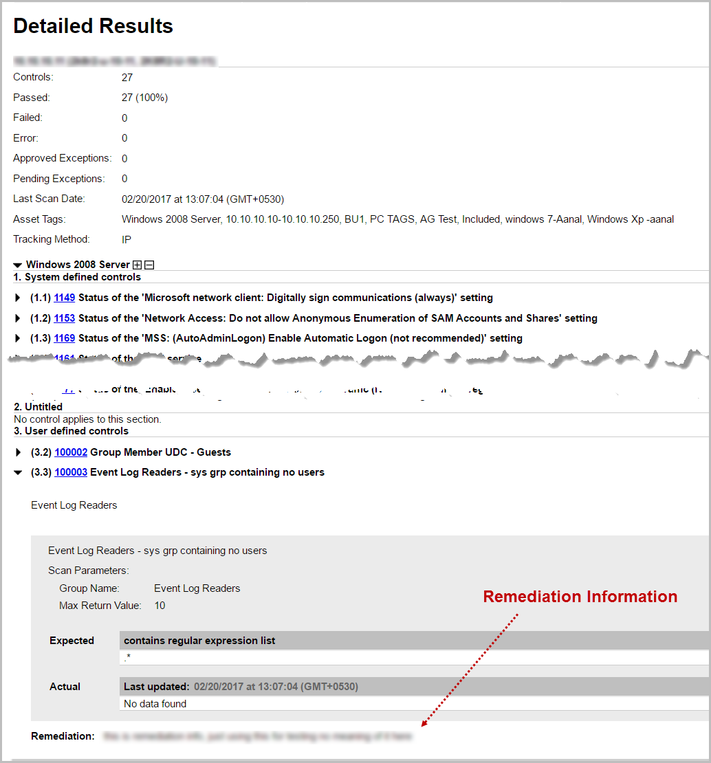 How to include Remediation Information in PC Reports