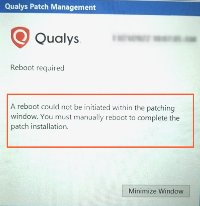 Reboot Cannot Be Initiated Within the Patching Window